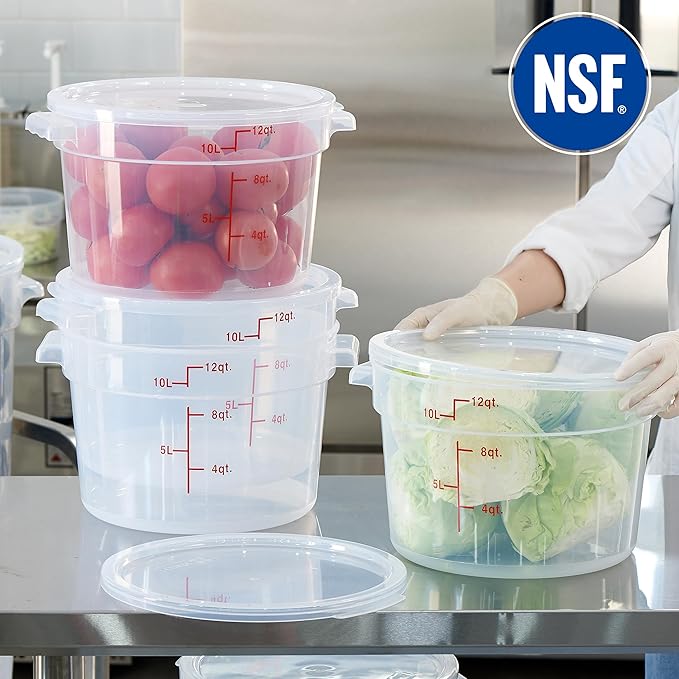 CURTA 12 Quart Translucent Round Food Storage Container