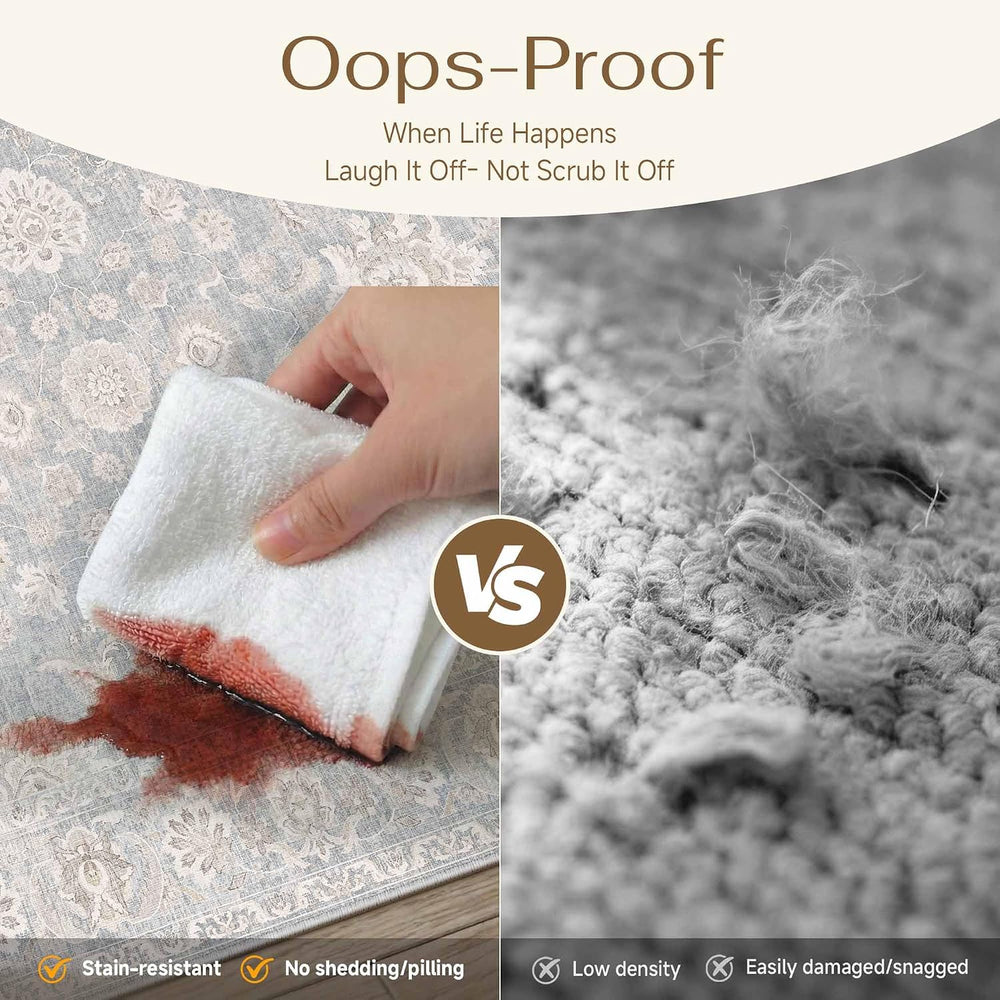 10x14 Blue Cream Neutral Area Rug