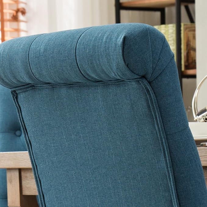 Roundhill Furniture Habit Solid Wood Tufted Parsons Dining Chair (Set of 2), ...