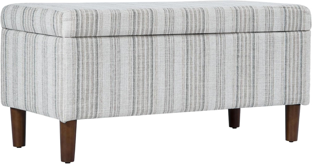 HomePop Malmo 36" Storage Bench - Gray Striped Pattern