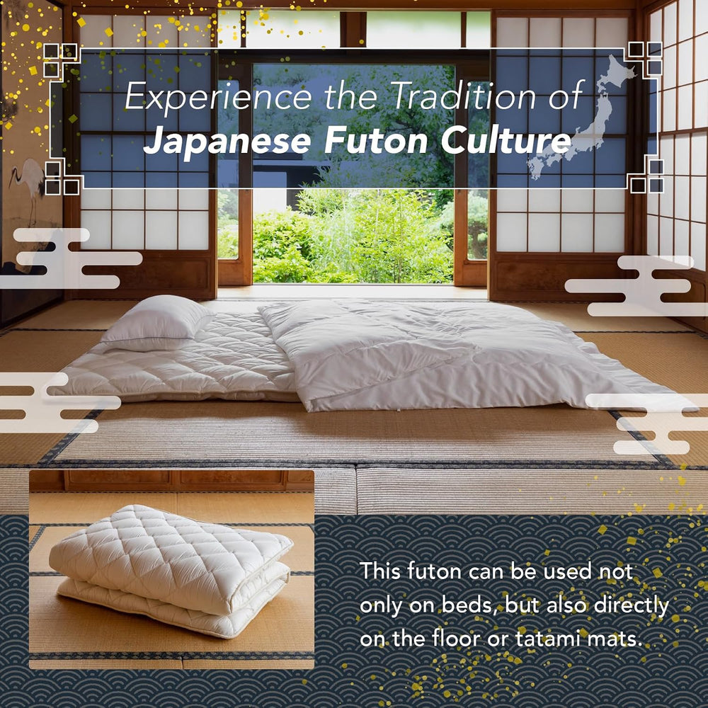 MORIRIN Japanese Floor Futon Mattress, Made in Japan, Full