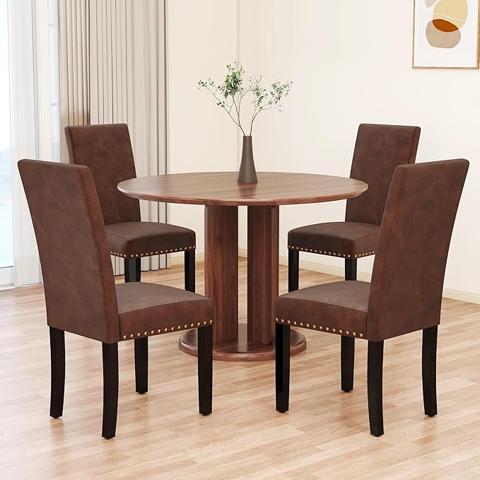 LSSBOUGHT Waterproof & Stain-Resistant Dining Chairs Set of 4, Upholstere...