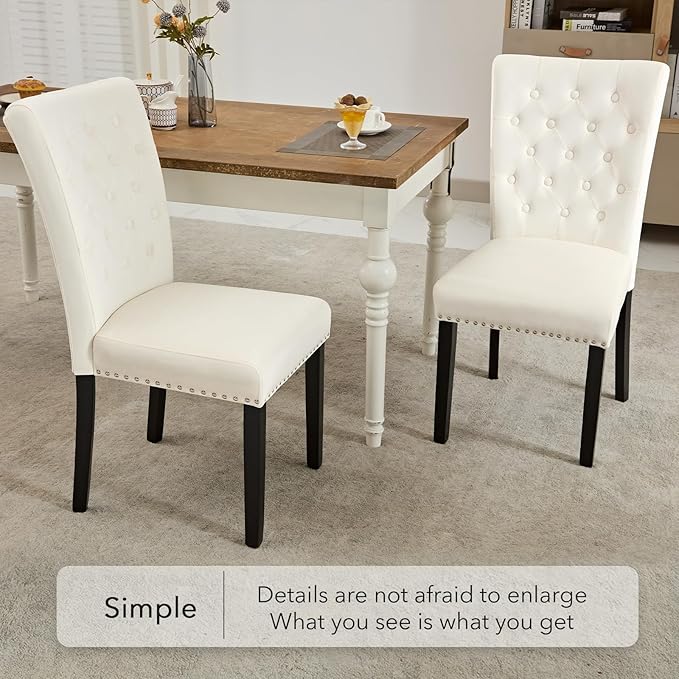 Velvet Dining Kitchen Chair Set of 2, Parsons Upholstered Dining Room Chair, ...