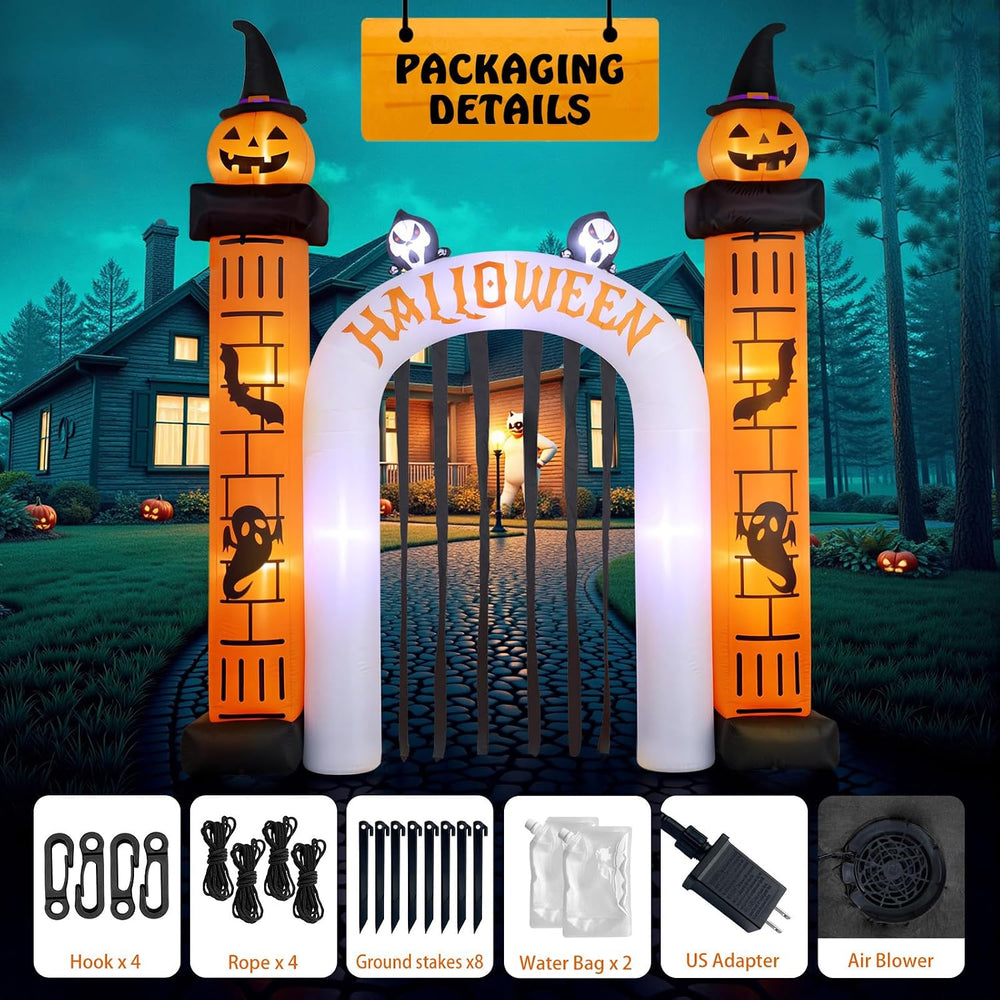 11FT Giant Halloween Inflatable, Giant Halloween Inflatables Archway, Outdoor...