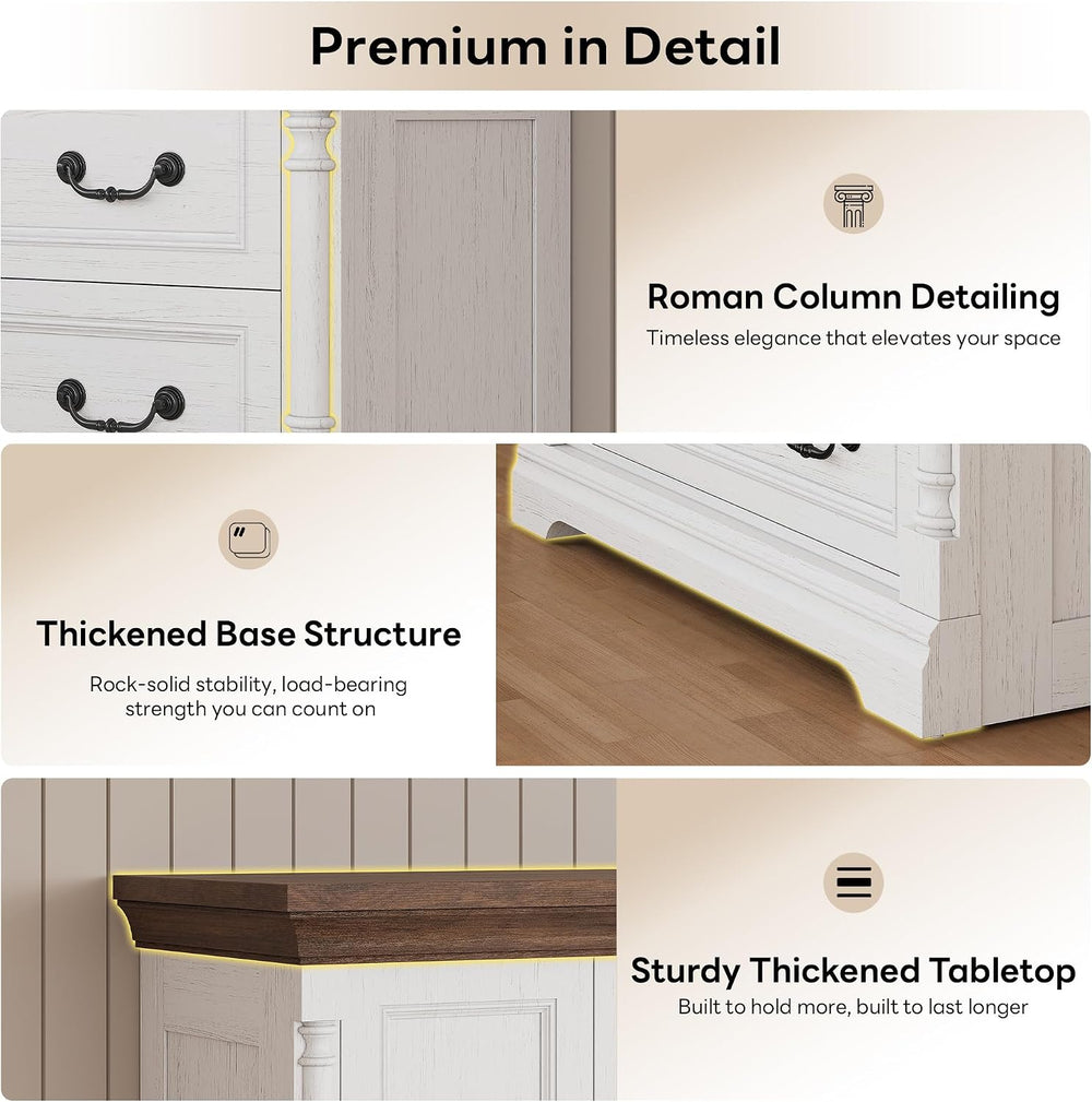LIKIMIO Armoire Wardrobe Closet 70" with 2 Drawers for Bedroom, White