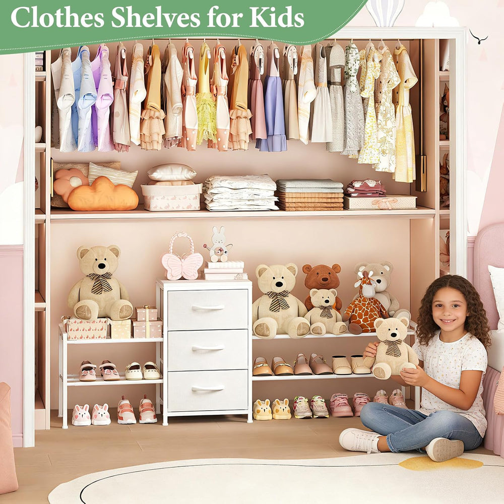 Expandable Closet Organizers and Storage,Wide Long 3 Drawer Dresser