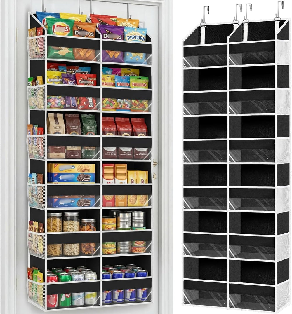 Over The Door Organizer 6 Tiers, Extra Large Behind Door Storage of 12