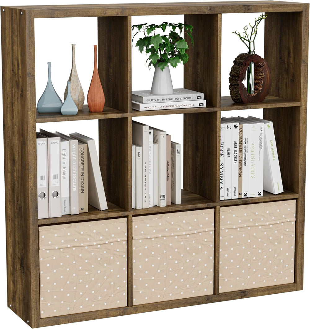 Cube Storage Organizer Bookcase, Decorative 11 inch Open Back Cubical Shelf w...