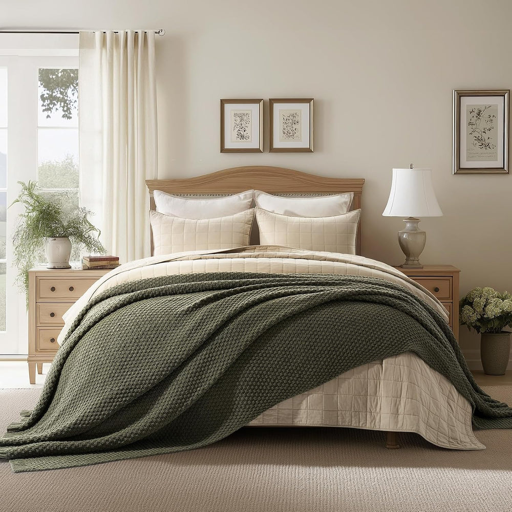 EVERGRACEHOME Chunky Chenille Knit Throw Blanket
