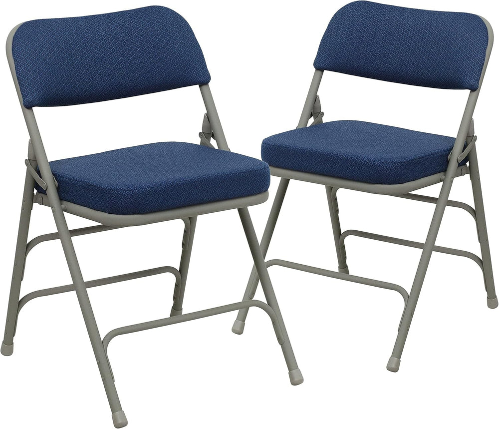 Flash Furniture Hercules Series Metal Folding Chairs with Cushioned Seat, Fab...