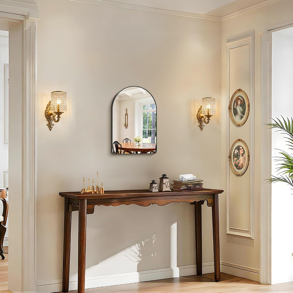 Arched Bathroom Mirror 24x16 Inch 2-Pack, Black Bathroom Mirror Wall Mounted ...