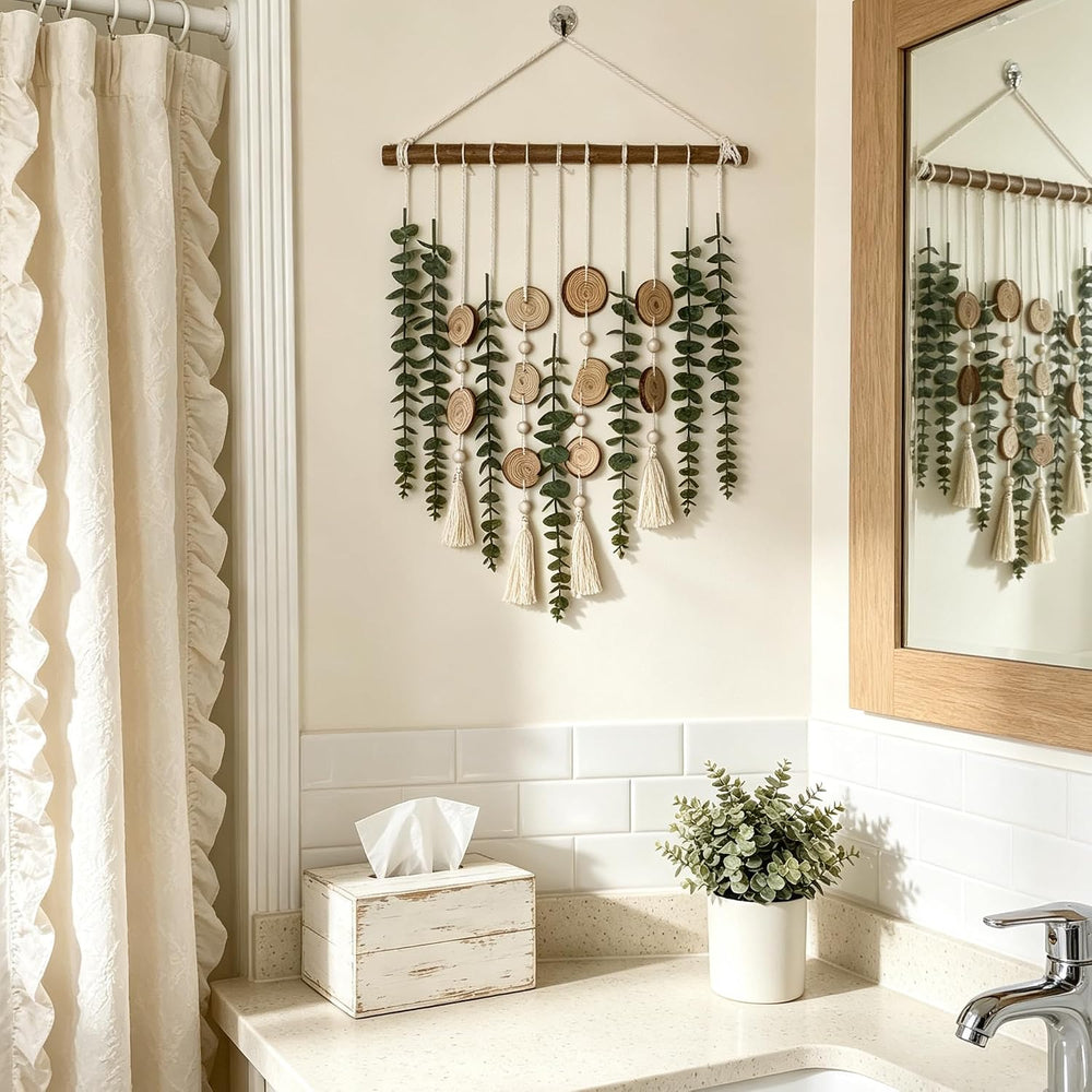 Artificial Eucalyptus Wall Decor Fake Greenery Leaves Stems Wall Hanging Plan...