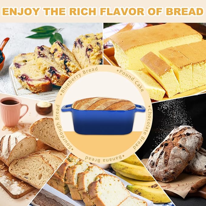 Enameled Dutch Oven for Sourdough Bread Baking, 3.6QT Oval Cast Iron Bread Pan