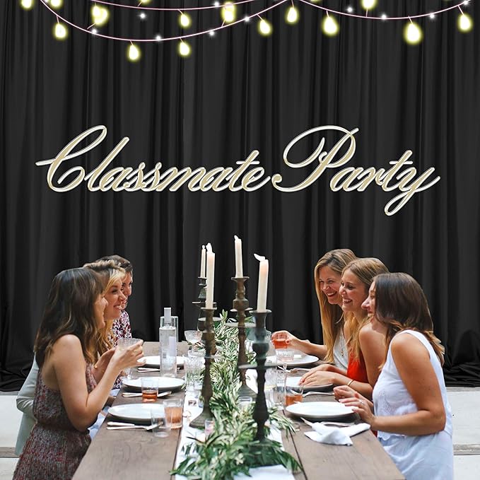 MEETSKY Black Backdrop Curtains for Parties - 10ft x 8ft Party Photo Backgrou...