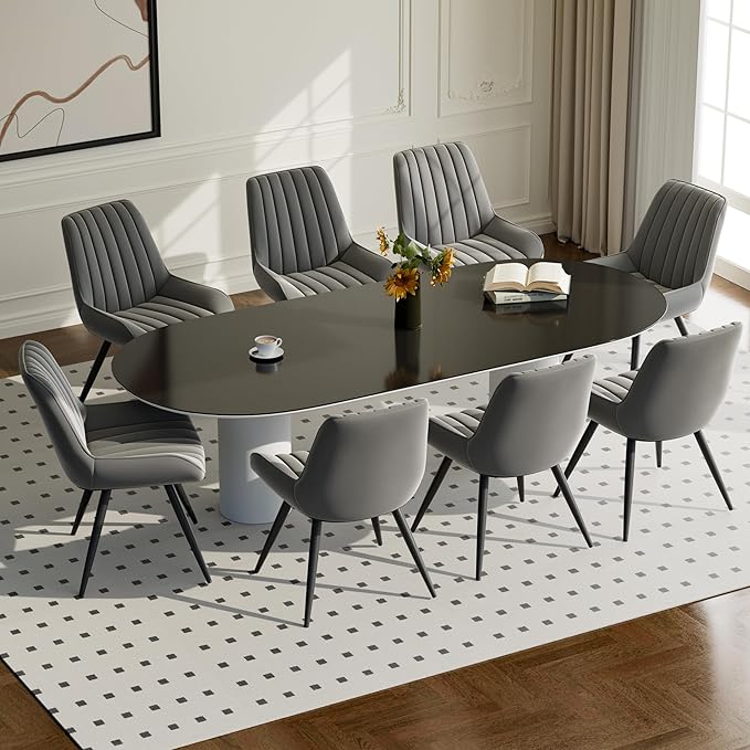 Modern Dining Chairs Set of 8,Upholstered Dining Room Chairs with Thick Cushi...