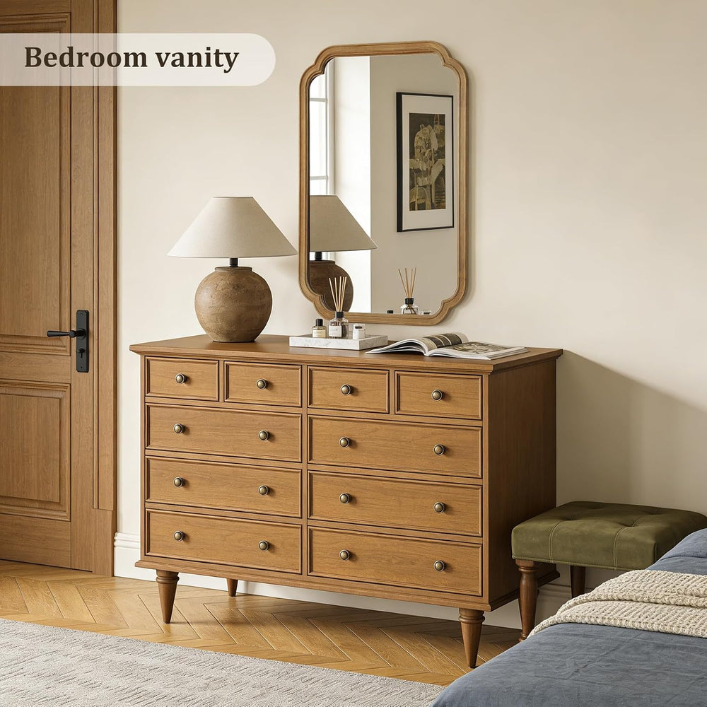 24" x 36" Rounded Corner Arch Wall Mirror with Wood Frame for Entry...