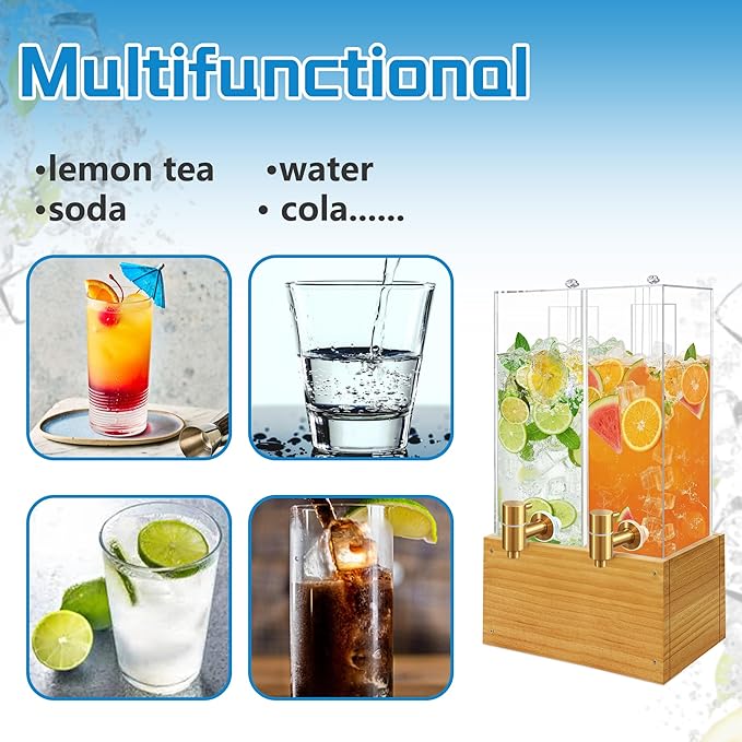 2 Pack 2 Gallon Large Drink Dispenser, Drink Dispenser