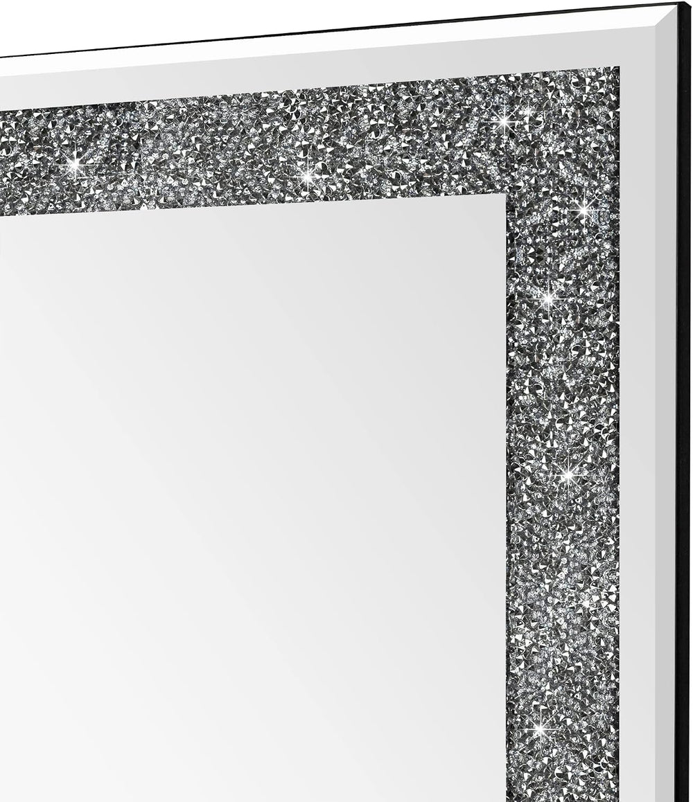 Rectangular Crystal Crush Diamond Mirror for Wall Decoration 28x20 Inch