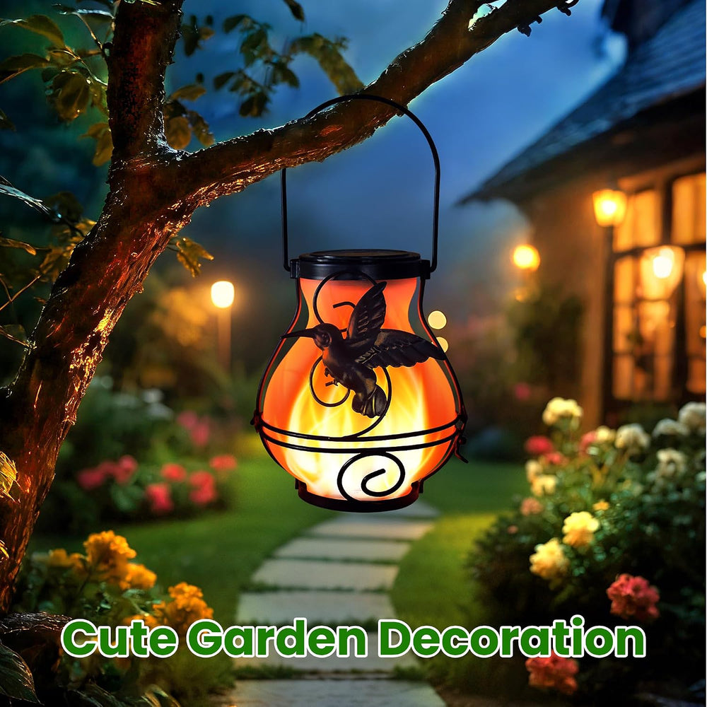 Solar Lanterns Outdoor Waterproof Hummingbird Hanging Solar Lantern