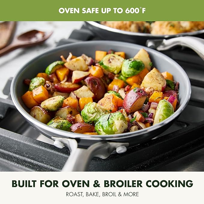 GreenPan Swift Healthy Ceramic Nonstick, Stainless Steel Handle, Dishwasher Safe