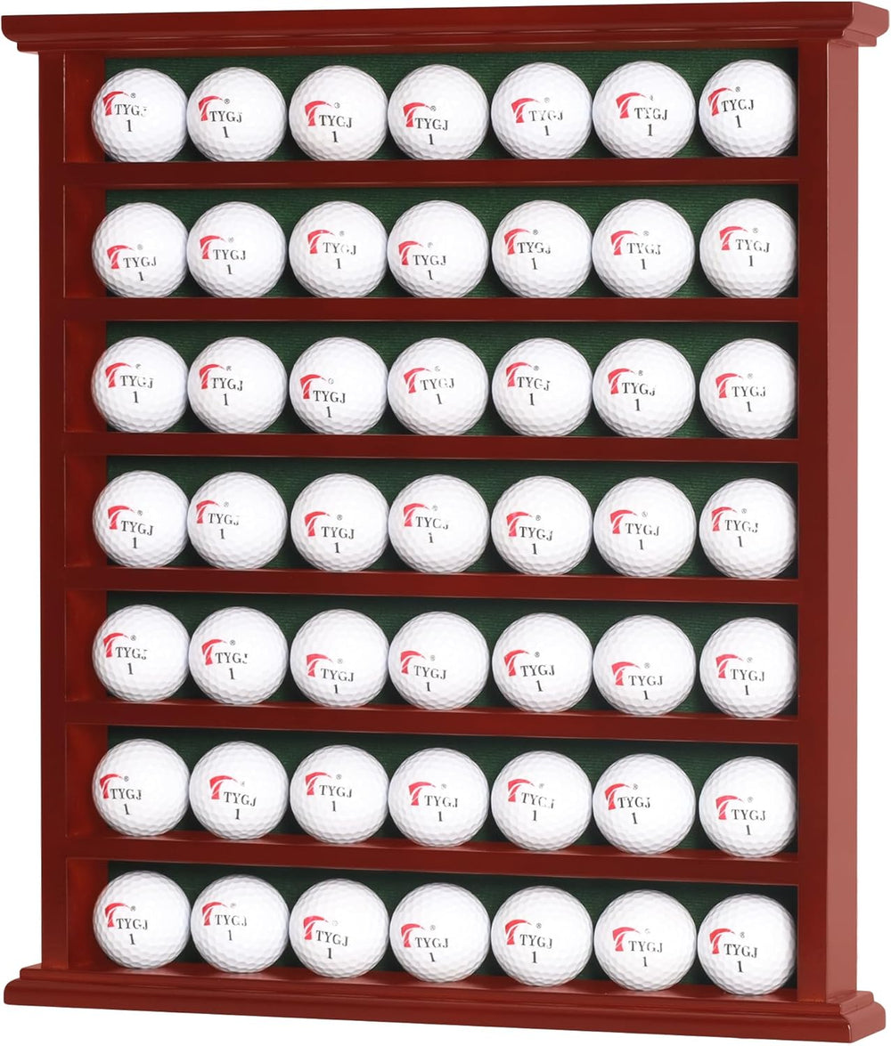 Golf Balls and Accessories Display Case Cabinet Rack (Mahogany Finish)