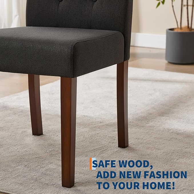 Upholstered Dining Chairs Set of 2, Modern Fabric Kitchen Side Chairs with St...