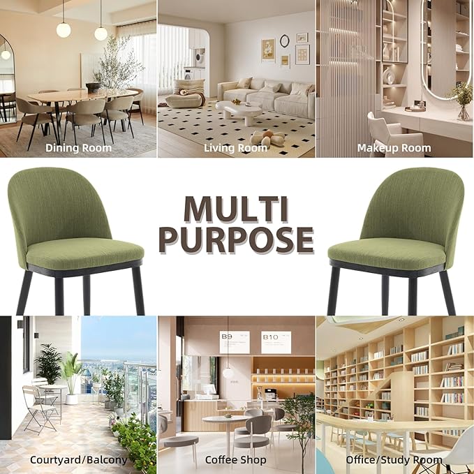 Upholstered Dining Chairs Set of 6,Modern Fabric Dinner Chairs with Wood Legs...