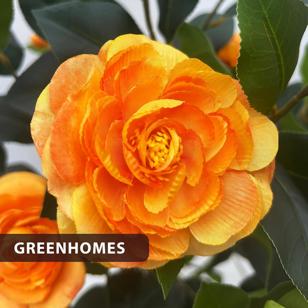 2 Pack Artificial Camellia Tree, 3FT Faux Flowering Camellia Plant Indoor Out...