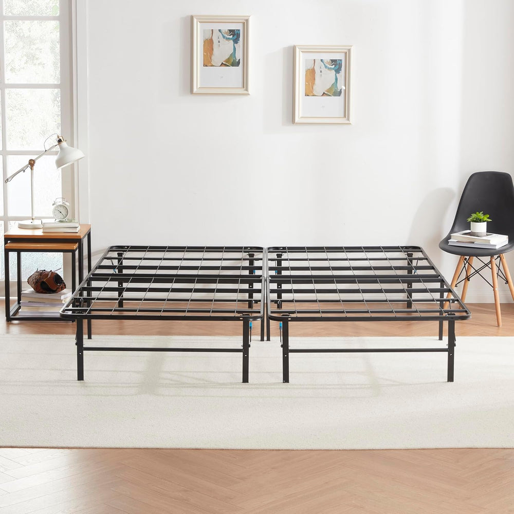 Nestl Foldable Full Size Platform Bed Frame, Metal Foundation with 13 Inch Un...