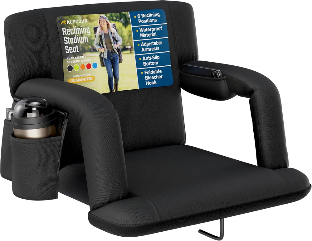Alpcour Stadium Seats with Back Support for Bleachers – Wide Bleacher Chairs ...