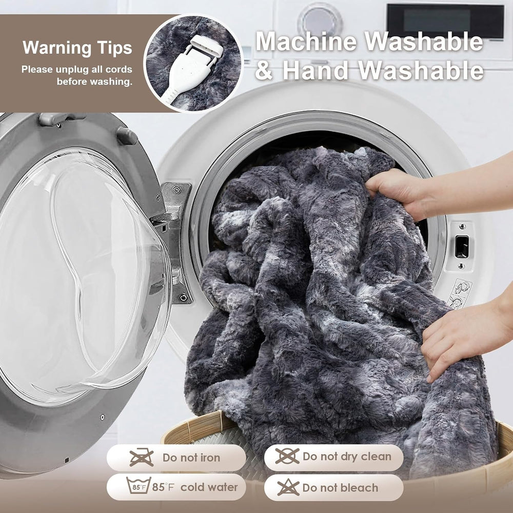 Hansleep Heated Blanket Throw, Soft Electric Blanket 50x60in, Grey