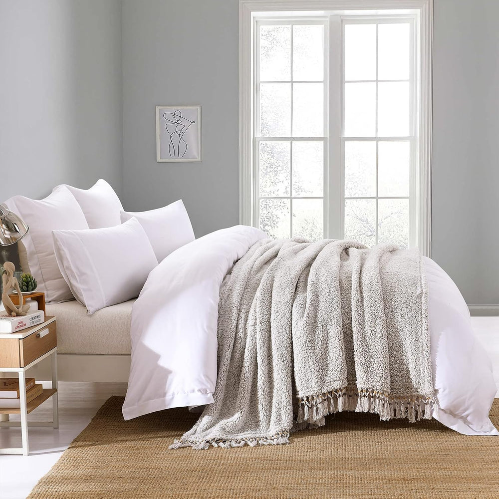 Ultra Soft Fleece Sherpa Blanket Queen Size,Lightweight Cozy Boho Bed Blanket...