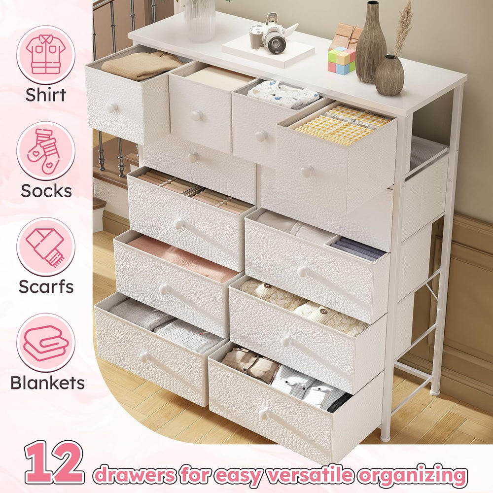 Bepatio Dresser for Bedroom with 12 Drawers, Fabric Dressers & Chest of D...