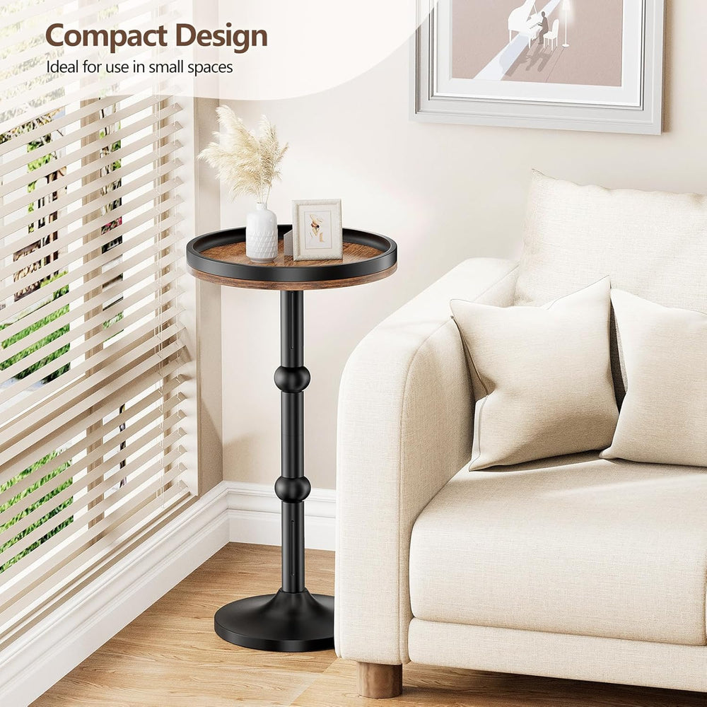 Small Round Side Table, Drink Table for Small Spaces, Modern Cocktail Table w...