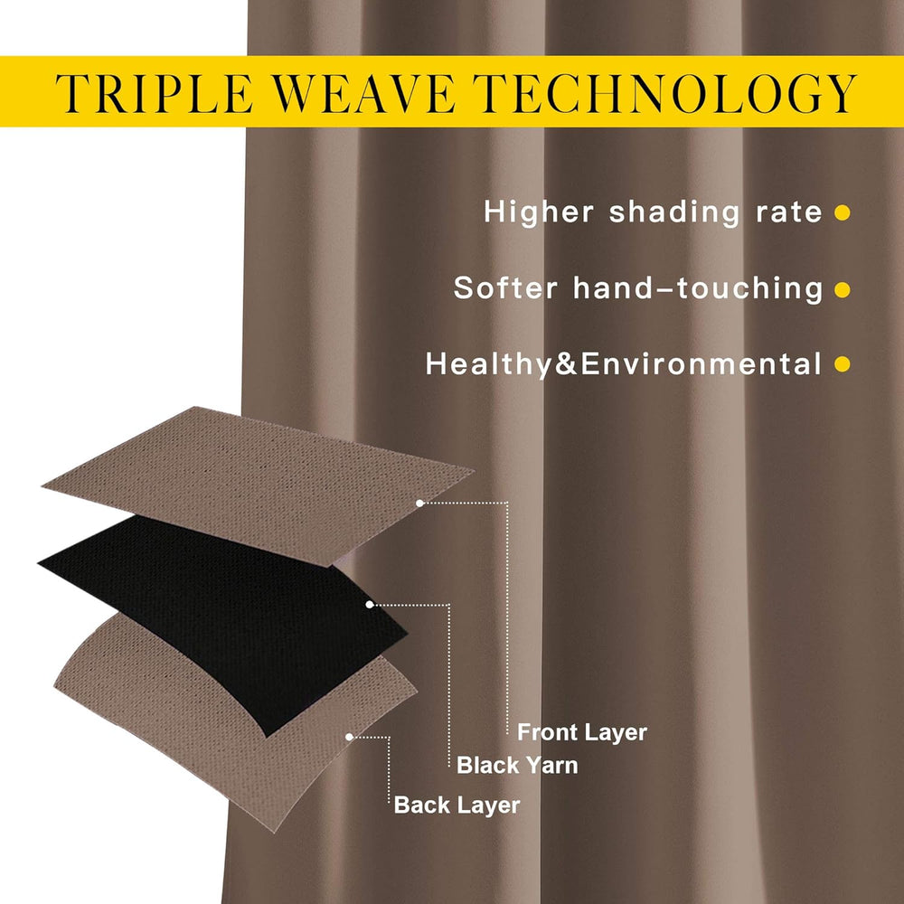NICETOWN Blackout Curtains 84 inches Long 2 Panels, W52xL84, Cappuccino