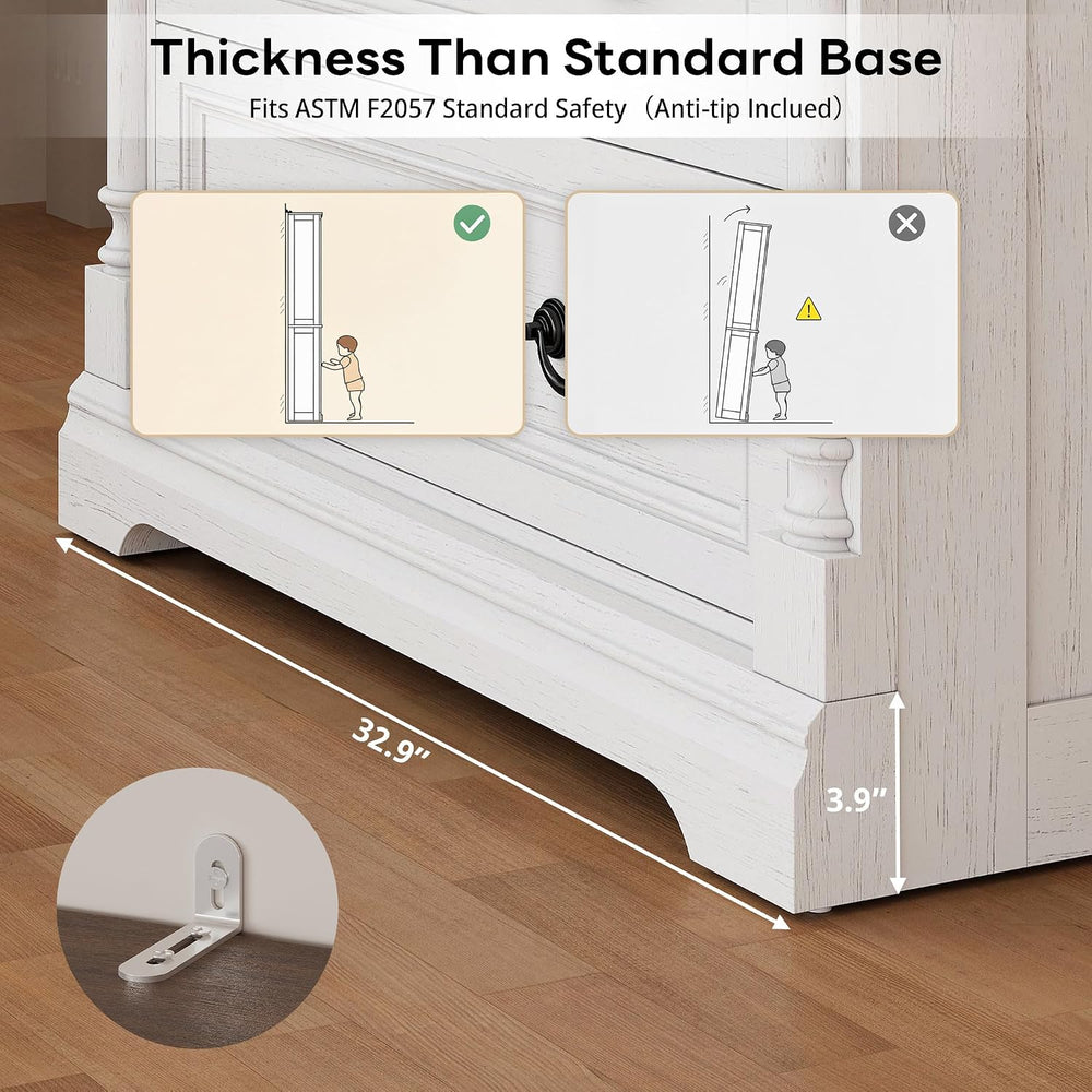 LIKIMIO Armoire Wardrobe Closet 70" with 2 Drawers for Bedroom, White