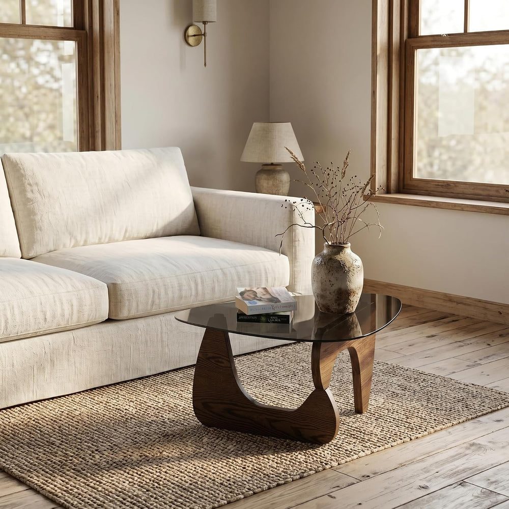 LukeAlon Black Grey Modern Triangle Coffee Table