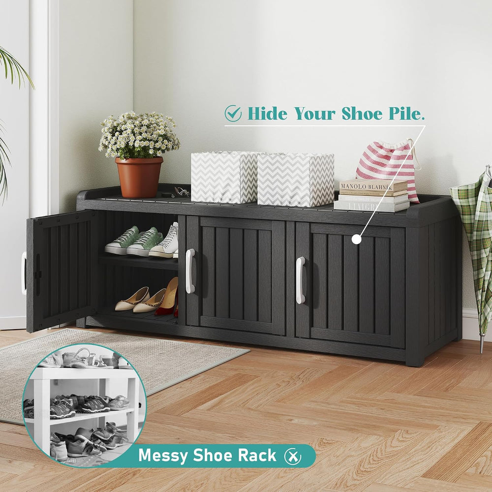 NUNU LAB Shoe Storage Cabinet, Waterproof Shoe Organizer with Adjustable Shel...