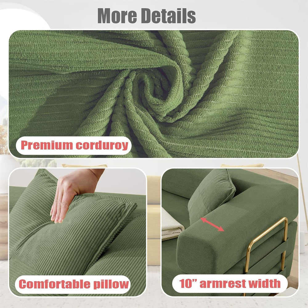 Convertible Folding Sofa Bed, Modern Futon Sleeper Sofa Fold Out Couch Bed wi...