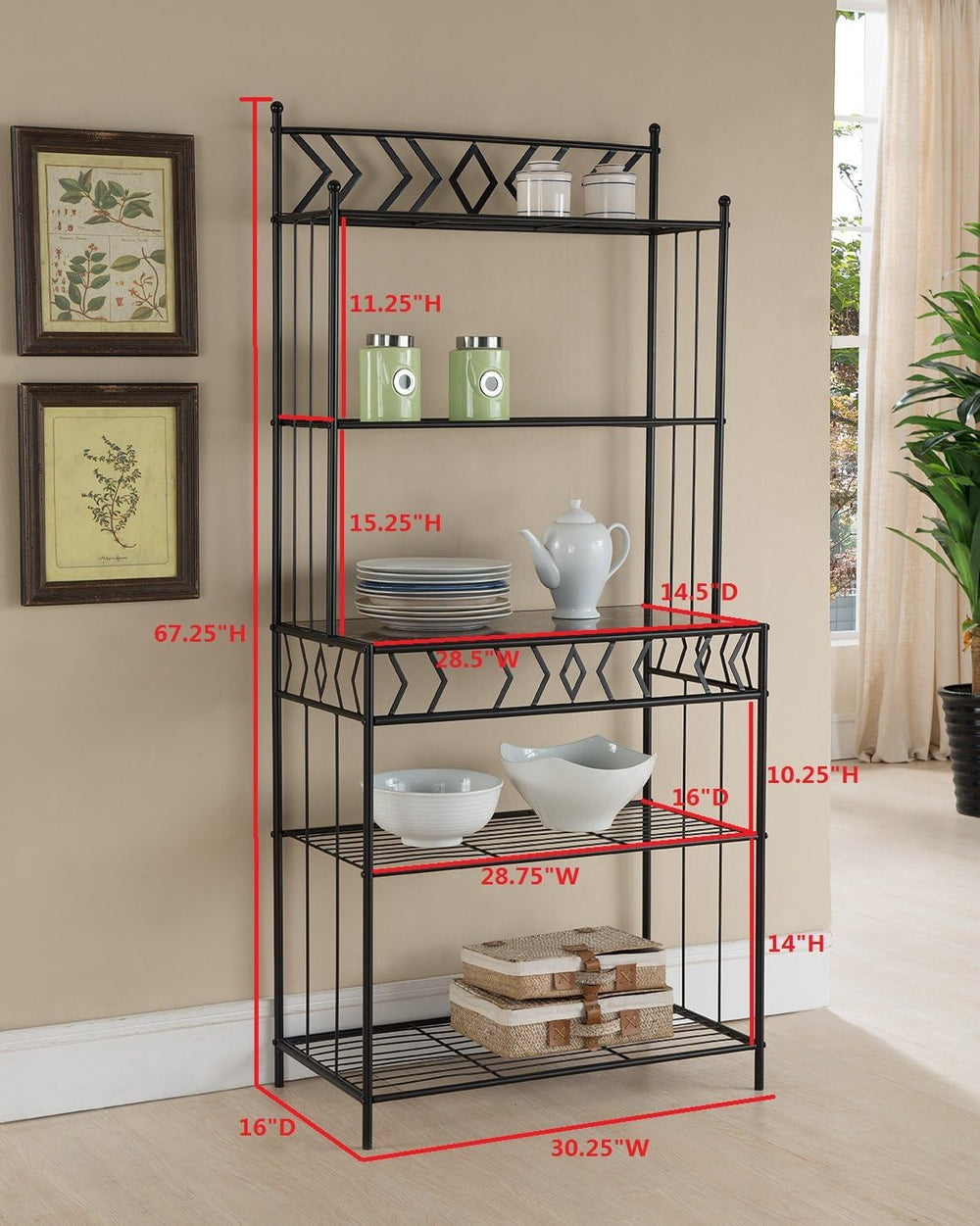 Kings Brand Furniture - 5-Tier Standing Kitchen Bakers Rack for with Storage ...