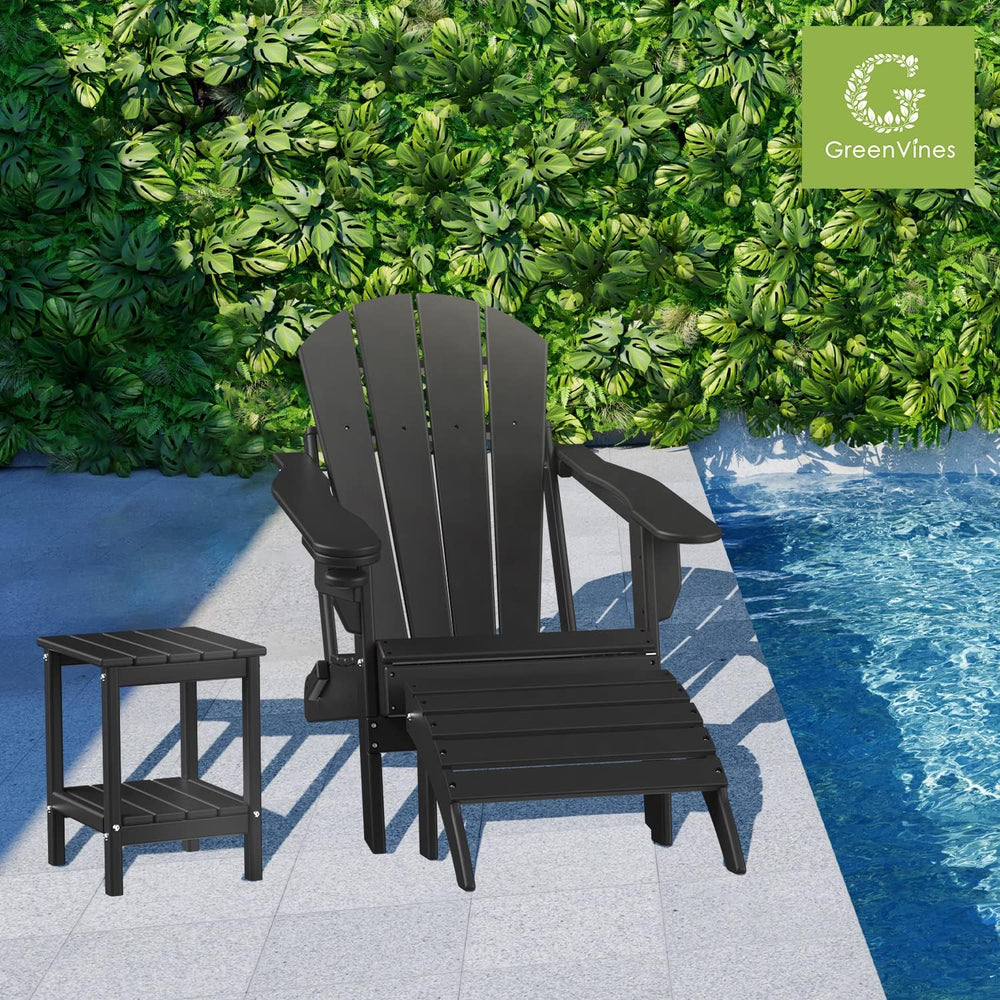 GREENVINES Adirondack-Ottoman | Set of 2 | HDPE Plastic | Outdoor Footrest | ...