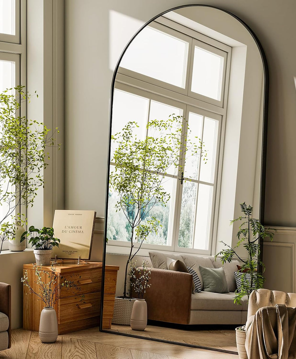 GLSLAND 76"x34" Arched Full Length Mirror Large Full Body Mirrors, ...