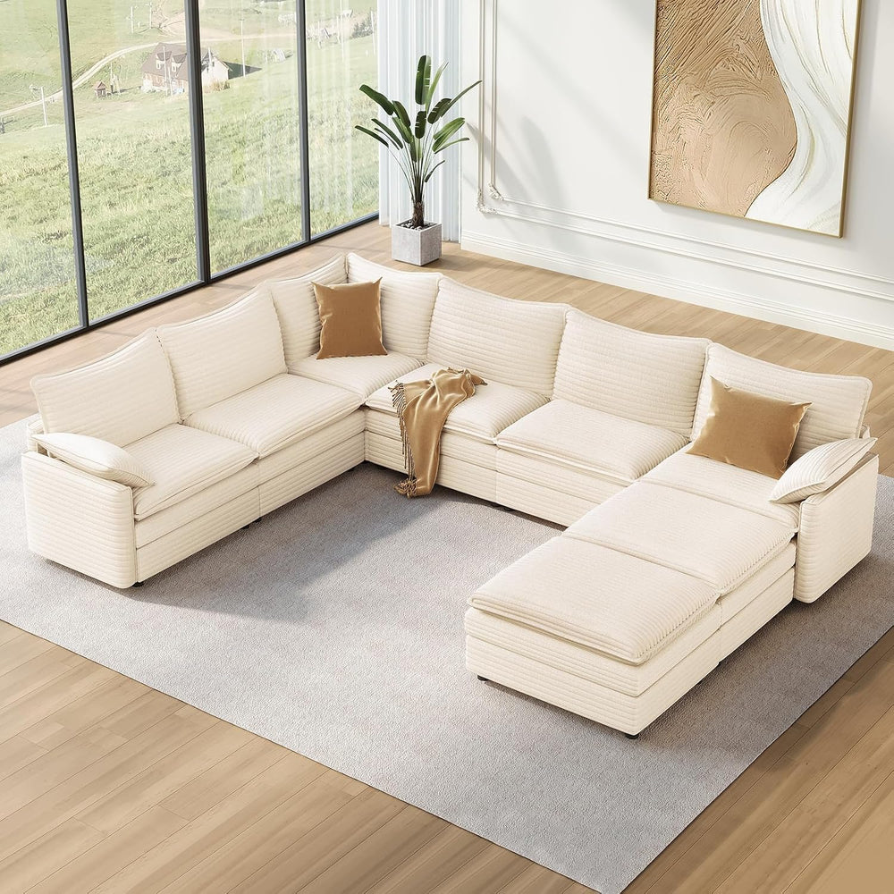 Vesgantti Large Modular Sectional Sofa, Big Comfy Cloud Couch with Ottoman De...