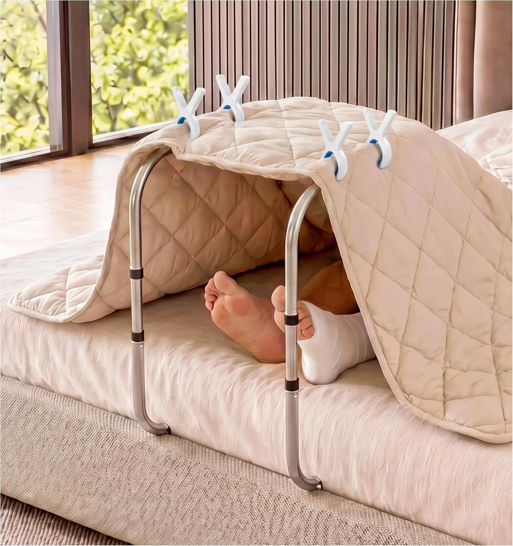 Adjustable Blanket Lifter for Bed, Non-Slip Design with 4 Clip