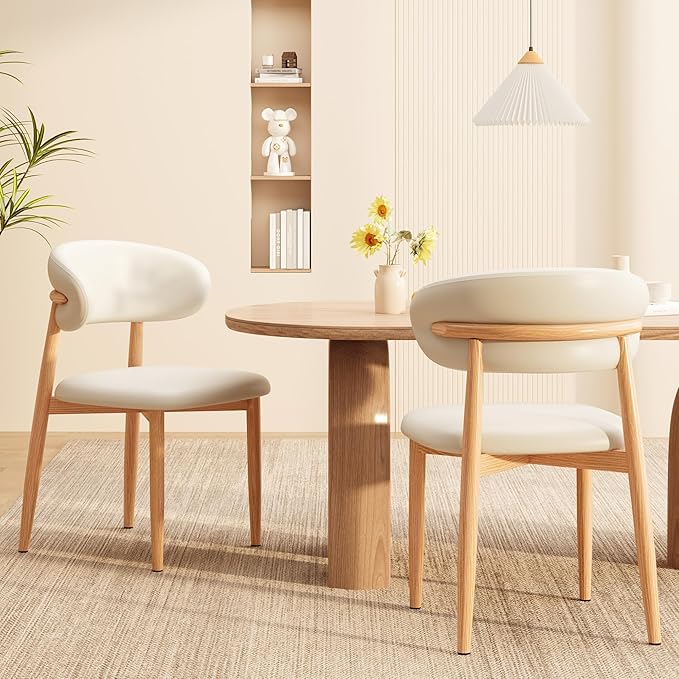 Kitchen Dining Chairs Set of 4 Modern Upholstered Leather Farmhouse Dining Ro...