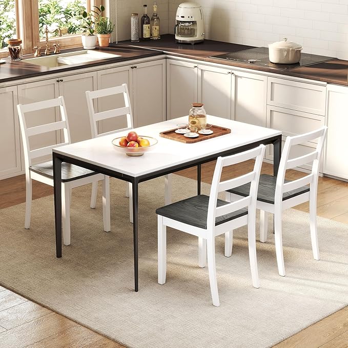 COSTWAY Wooden Dining Chairs Set of 2, Mid-Century Modern Armless Kitchen Sid...