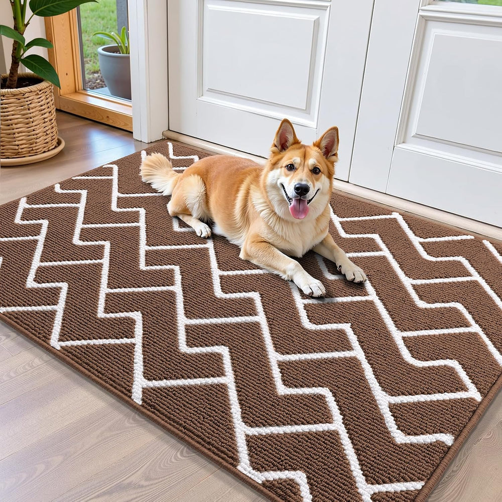 OLANLY Front Door Mat, Non-Slip Rubber Backing, Dirt Resistant and Absorbent