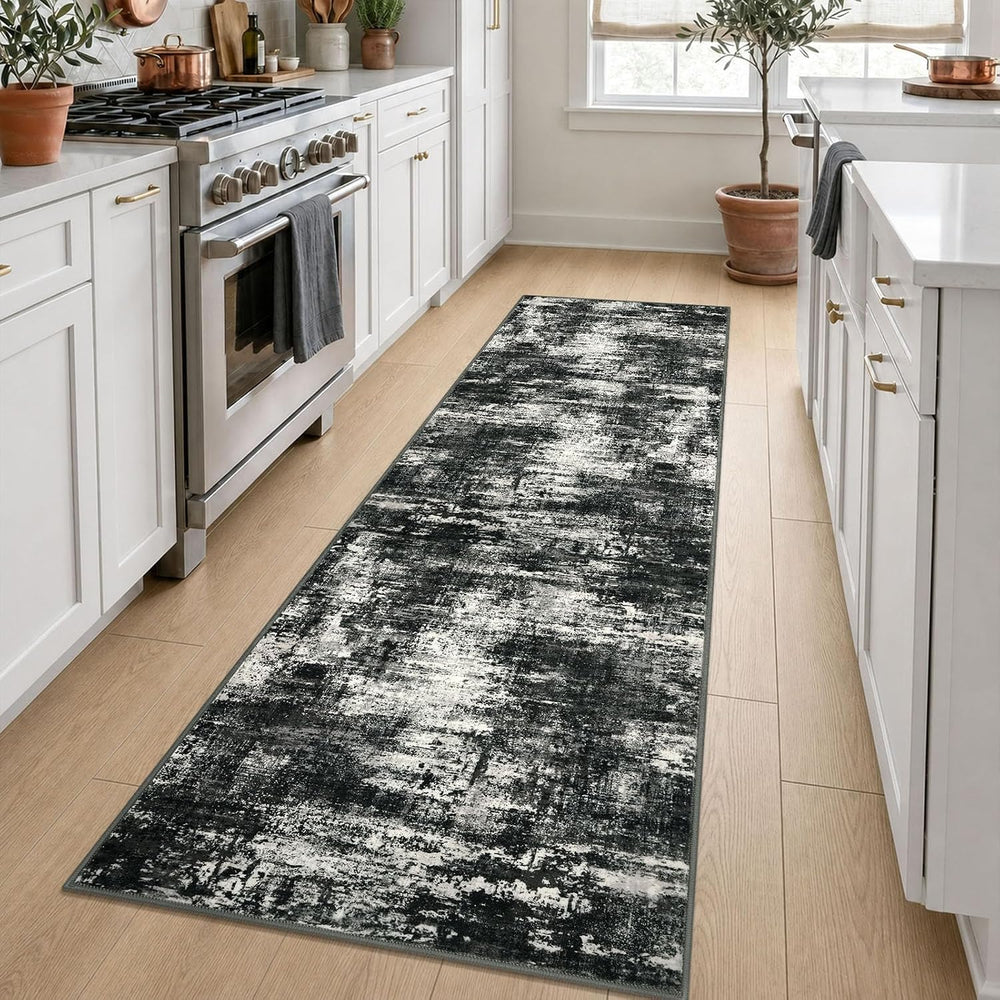 Lansny Abstract Washable 2x8 Runner Rug Runners for Hallways Non Slip