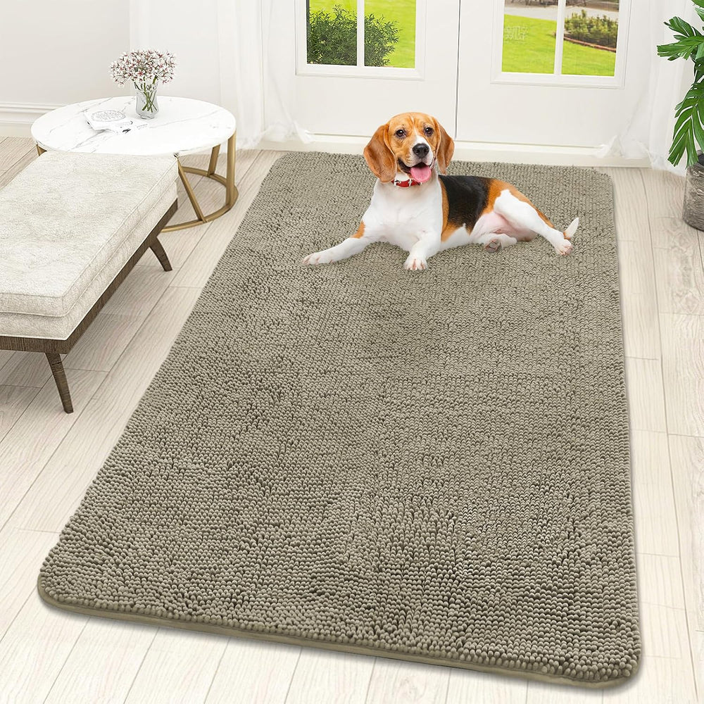 OLANLY Dog Door Mat for Muddy Paws 59x32, Absorbs Moisture and Dirt, Absorbent