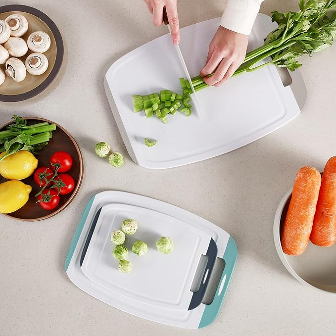 Neoflam Microban Protection Cutting Board 3 Piece Set, Stain & Odor/BPA Free